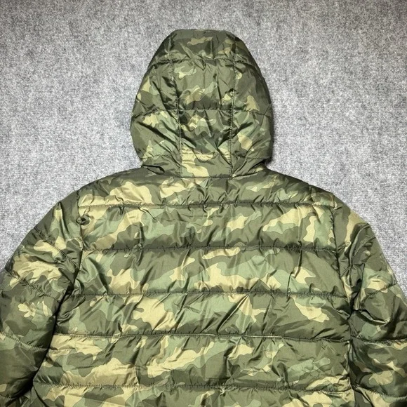 Under Armour Storm Jacket Youth L Green Camo Hooded Puffer Full Zip Reversible - Picture 12 of 12
